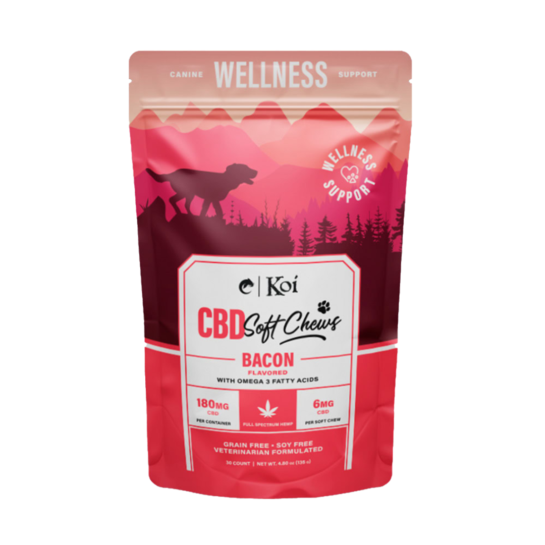 Koi Dog Treats Soft Chews 180mg 30ct / Bacon Wellness Support